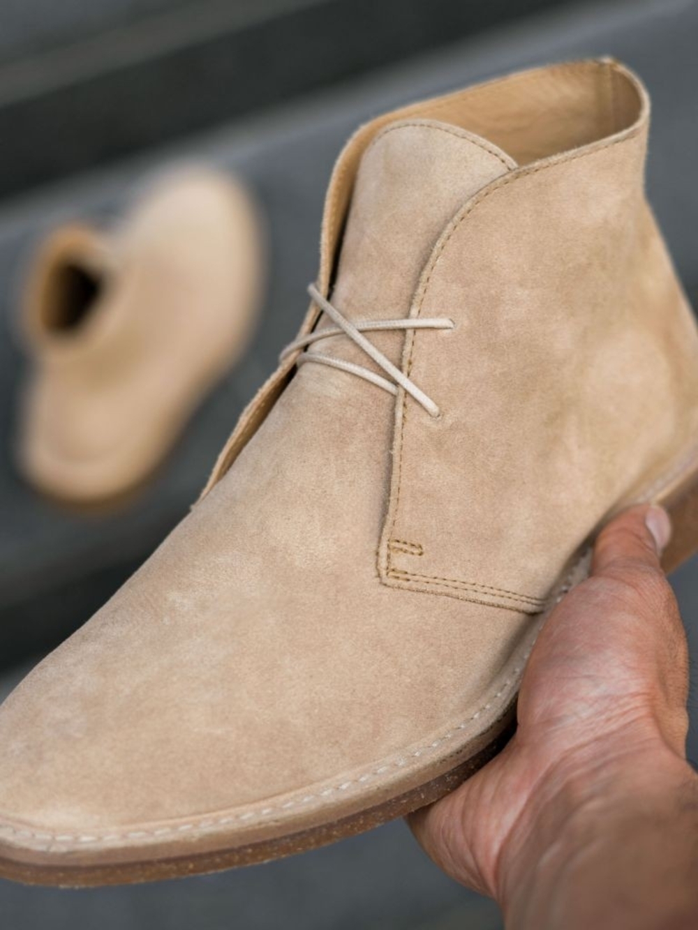 Thursday Men's Suede Desert Boots in Beige - Classic Casual 10.5